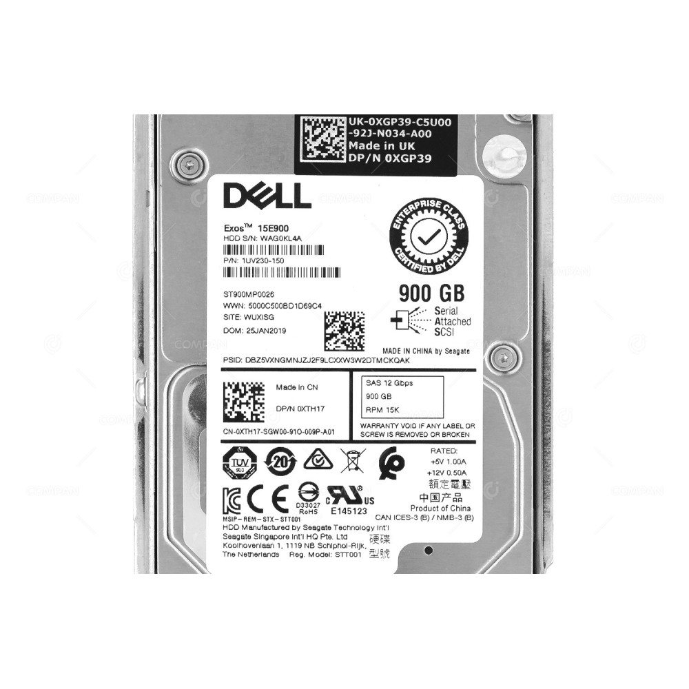 XTH17 G14  DELL 15E900 EXOS G14 HDD 900GB 15K SAS 12G 2.5" SFF